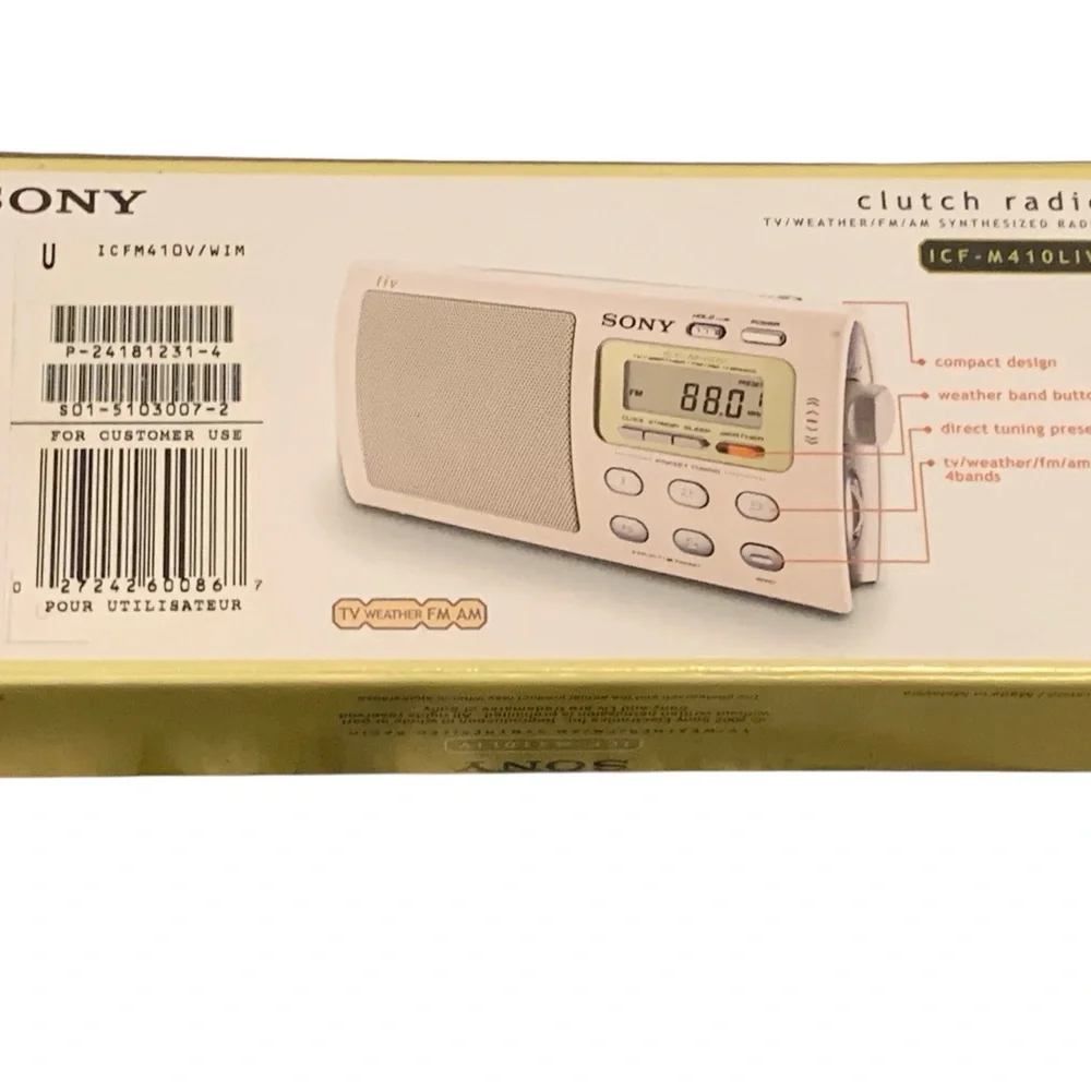 Sony Liv Portable 4-Band TV/Weather/FM/AM Clutch‎ Radio ICF-M410LIV